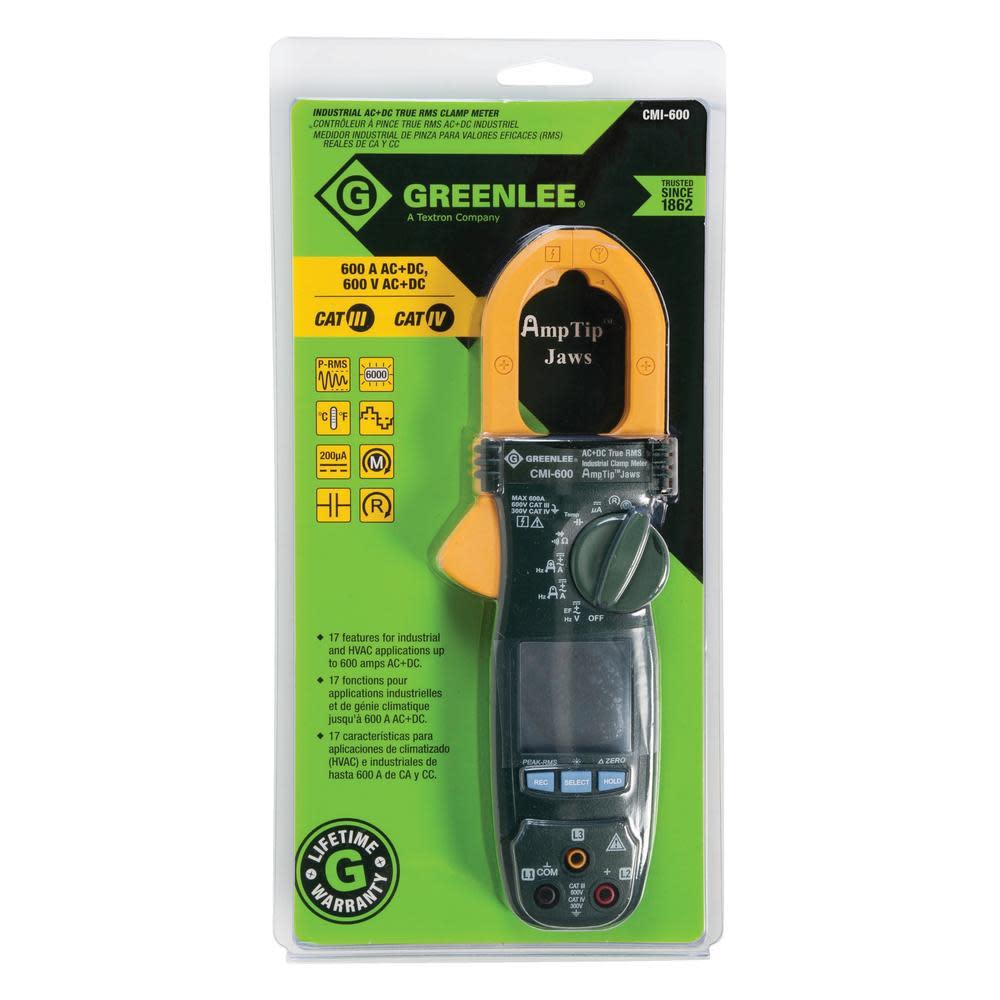 Greenlee Clamp-on Clamp Meter 600 AC+DC - Ascmtools