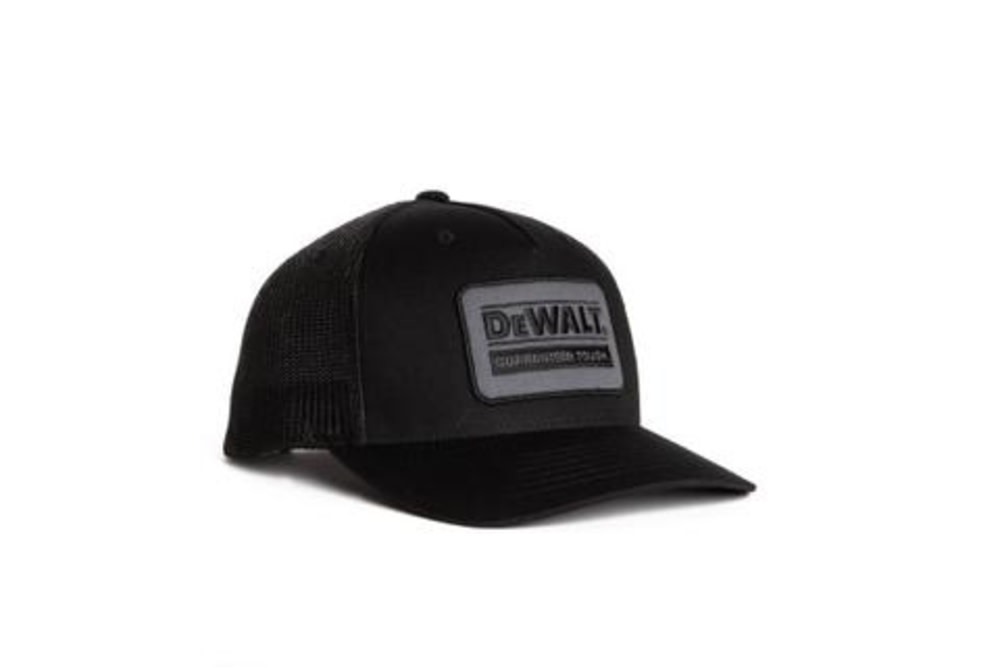 DEWALT Oakdale Trucker Hat with Patch in BLACK with BLACK MESH – OSFA - Ascmtools