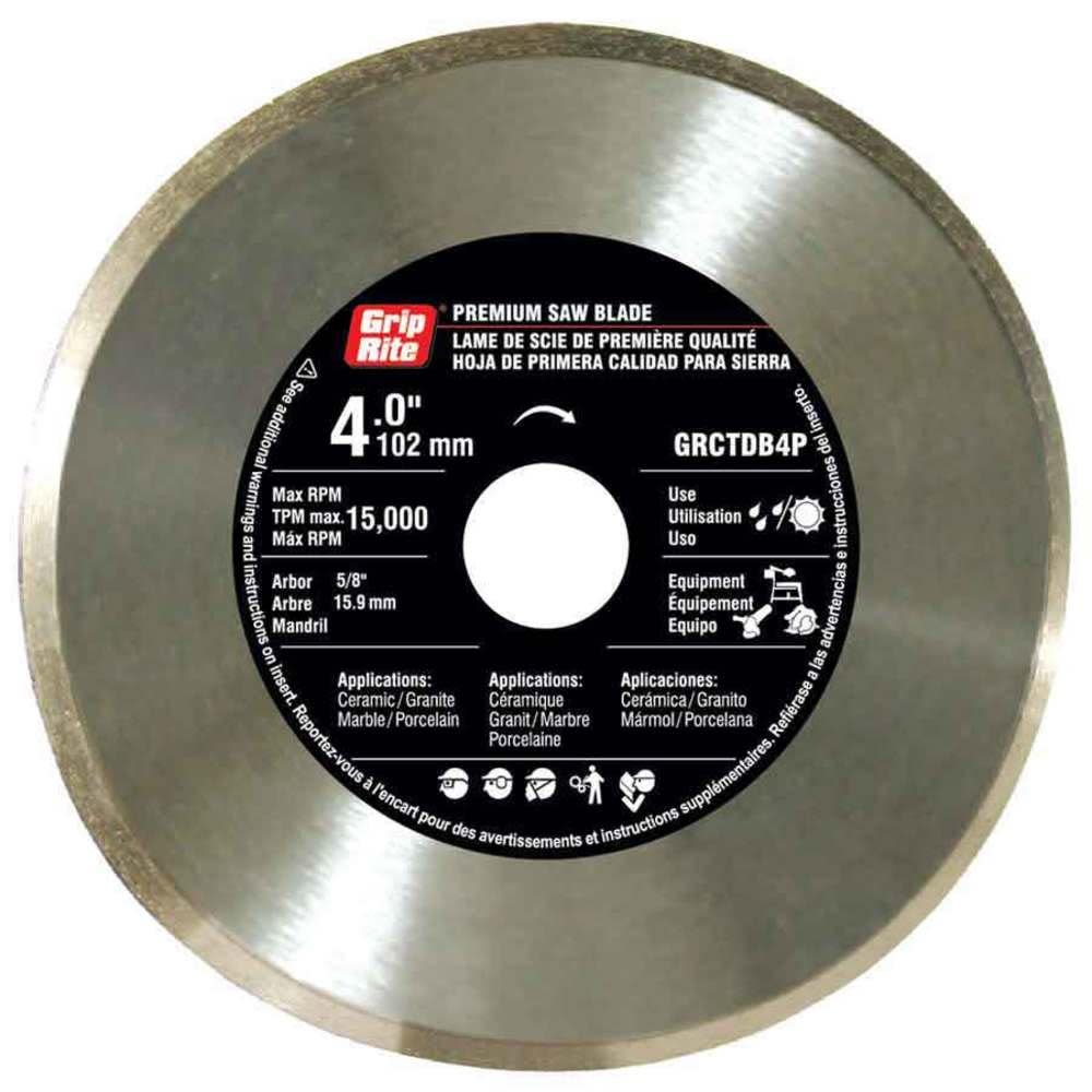 Grip Rite 4-in Wet or Dry Continuous Diamond Circular Saw Blade - Ascmtools