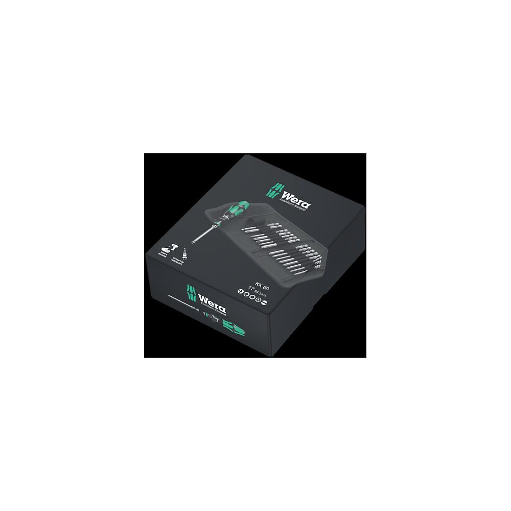 Wera Tools Kraftform Kompakt 60 Screwdriver with Bits 17pc - Ascmtools