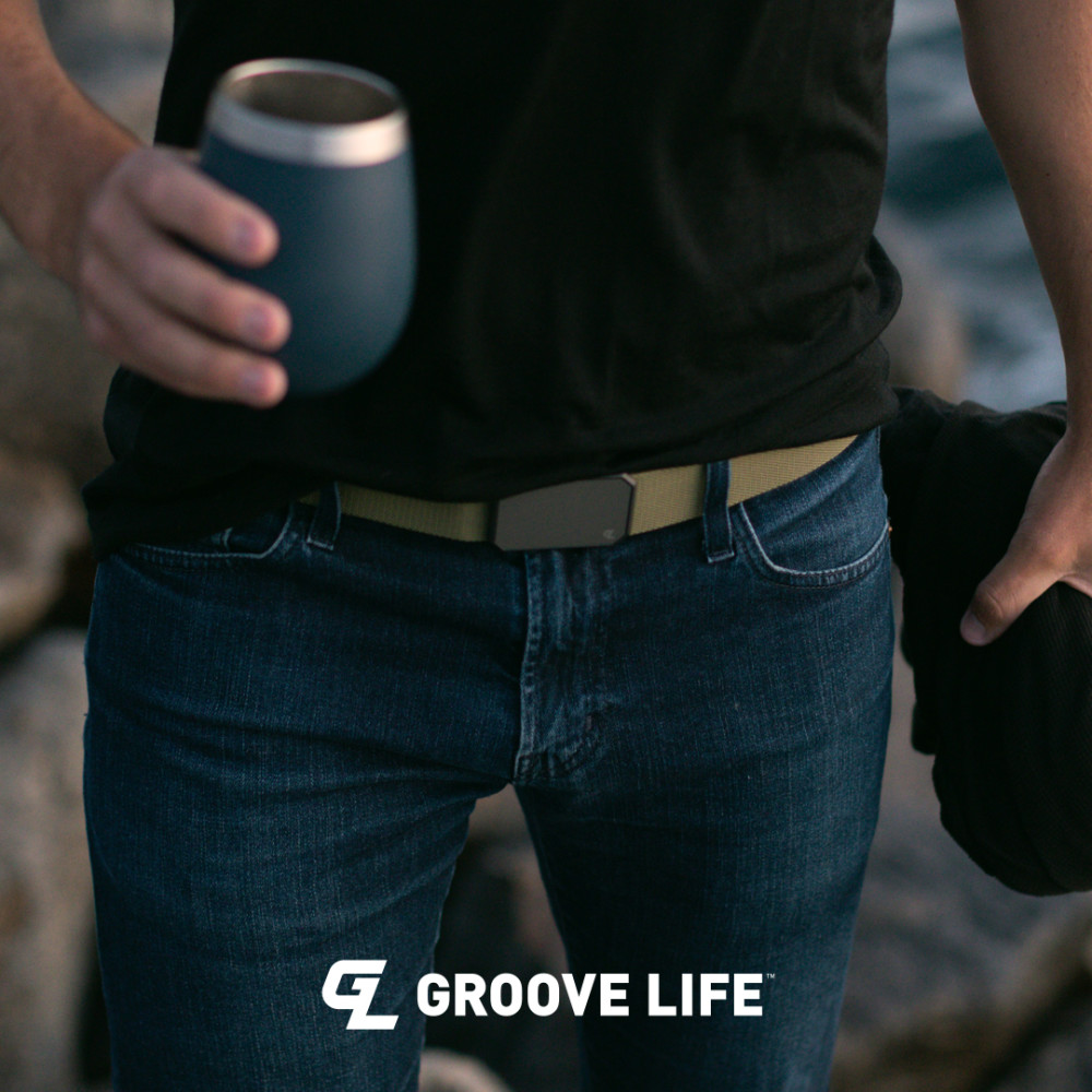 Groove Life Olive Belt with Gun Metal Magnetic Buckle - Ascmtools