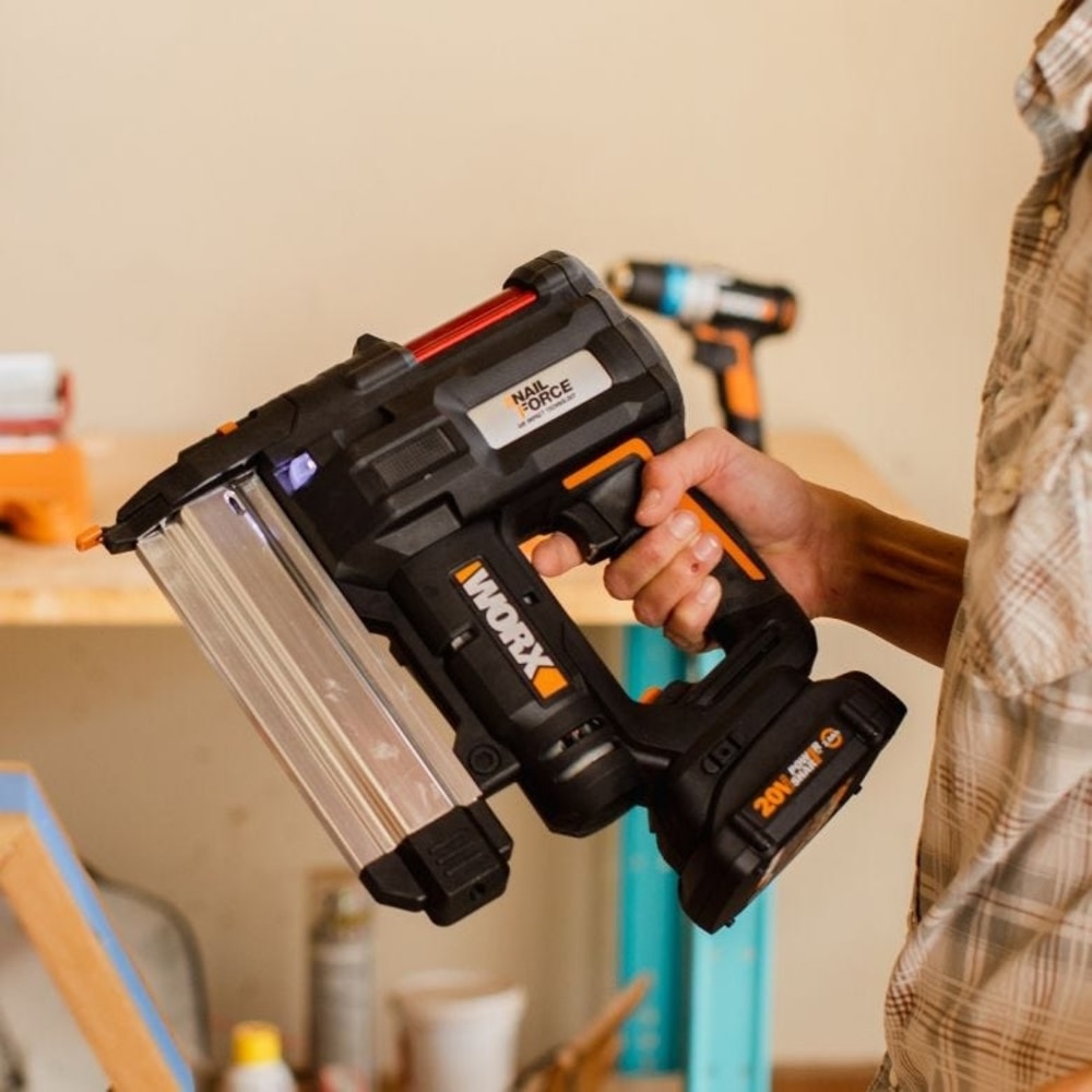 Worx 20V Power Share Cordless 18 Gauge 2 in 1 Nail and Staple Gun Kit - Ascmtools