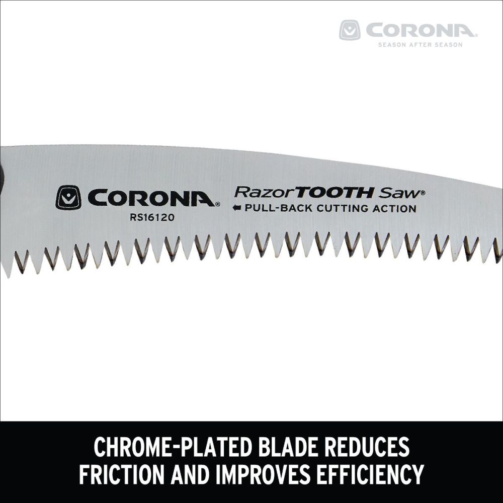 Corona Pruning Saw 7″ RazorTOOTH Carbon Steel Curved Folding - Ascmtools