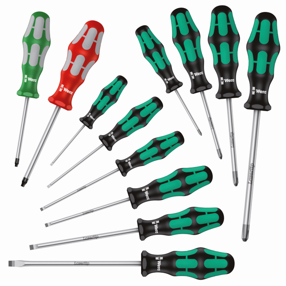 Wera Tools 334/368/12 Kraftform Plus Screwdriver Set 12pc - Ascmtools