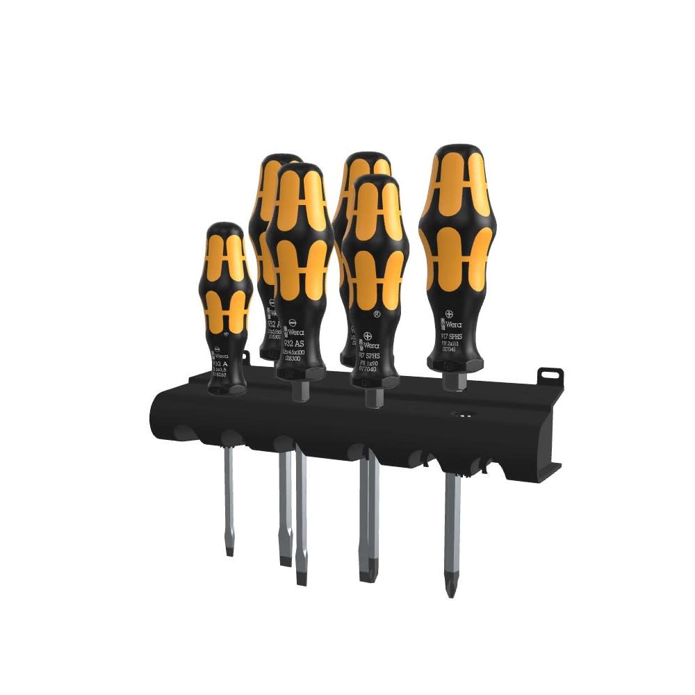 Wera Tools Kraftform 932 S/6 Chiseldriver & Rack Screwdriver Set - Ascmtools