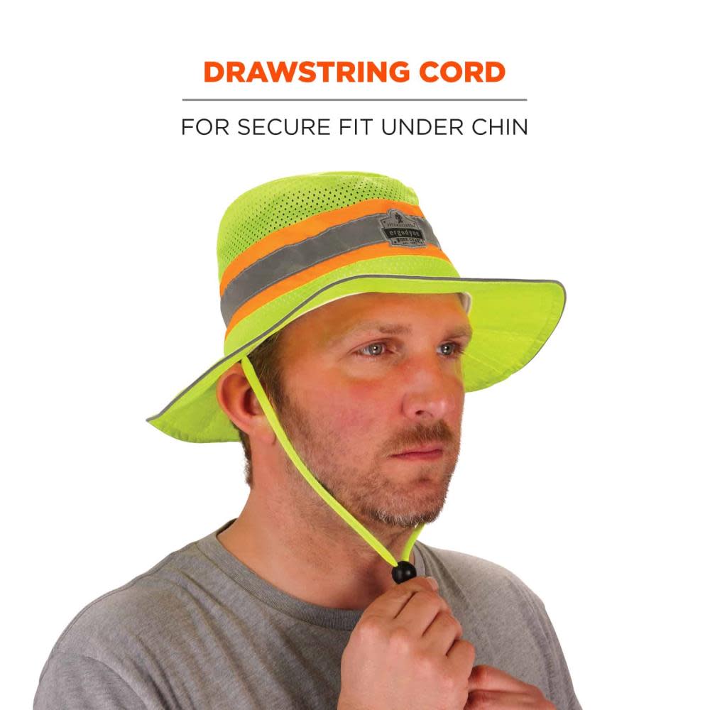 Ergodyne Chill Its 8935CT Ranger Sun Hat PVA Hi Vis Lime 2X/3X - Ascmtools