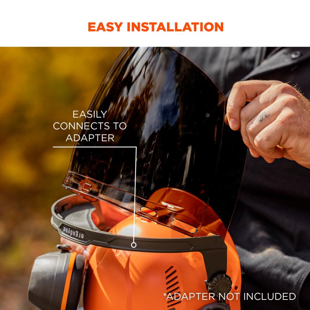 Ergodyne Smoke Face Shield Replacement for Cap-Style Hard Hat & Safety Helmet - Ascmtools