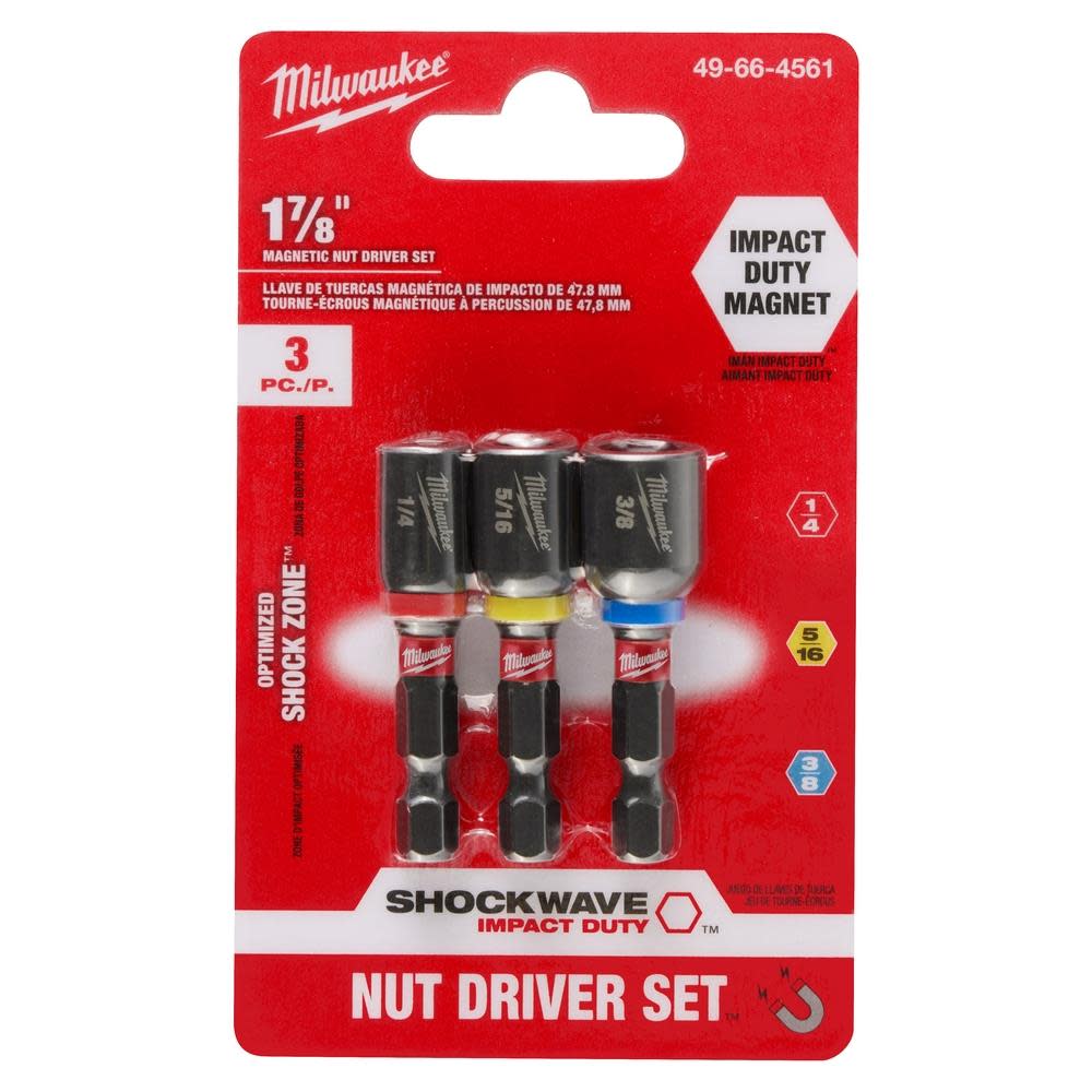 Milwaukee SHOCKWAVE 1-7/8 in. Magnetic Nut Driver Set - Ascmtools