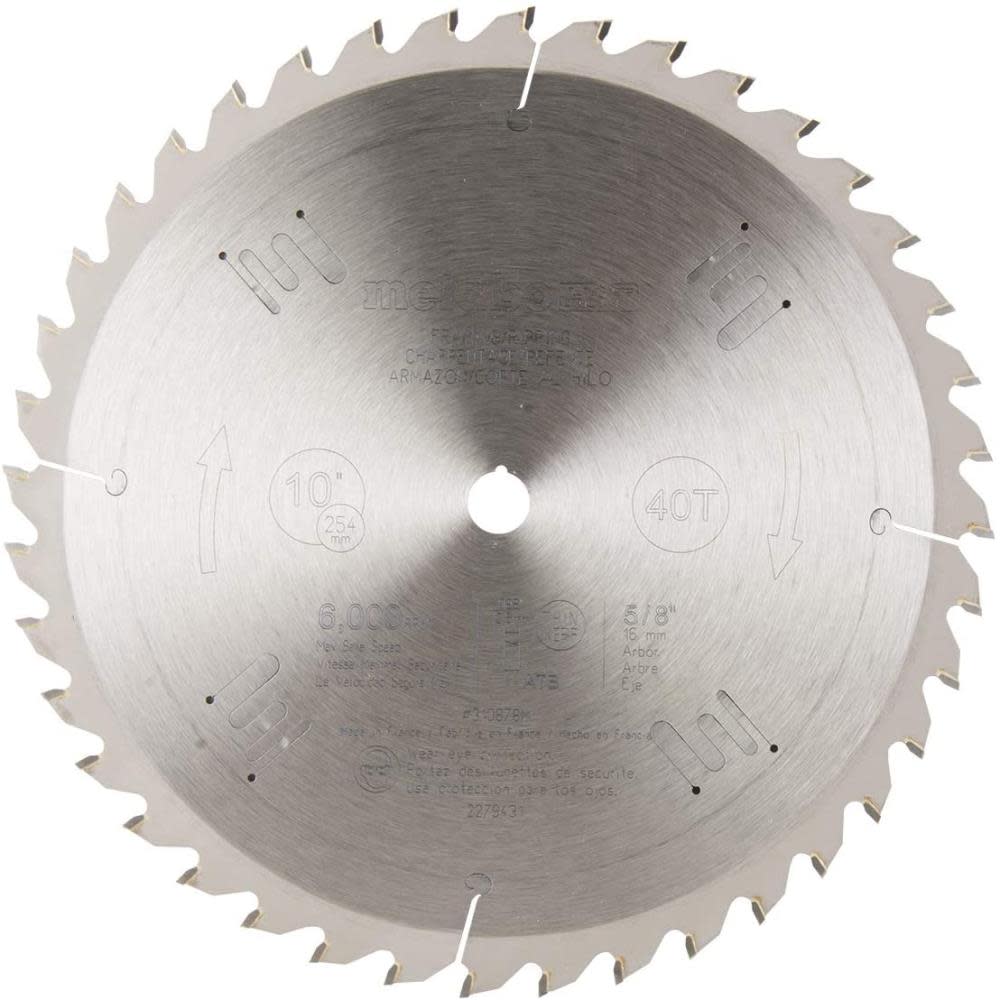 Metabo HPT Miter Saw Blade 10″ 40T Tungsten Carbide Tipped - Ascmtools