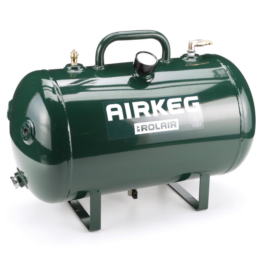 Rolair 10 Gallon 225 PSI Portable Reserve Air Tank with Four 1/4″ Couplers - Ascmtools