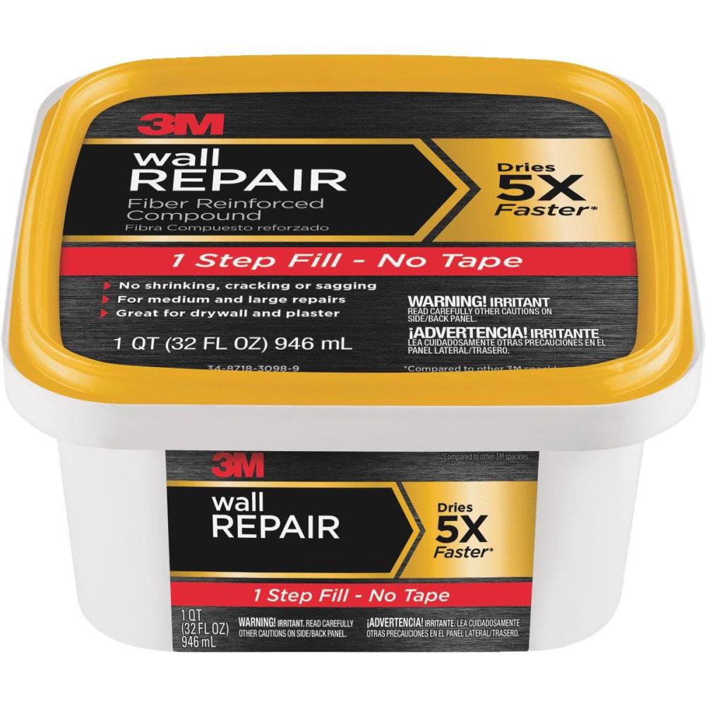 3M 32oz Off White Wall Repair Fiber Reinforced Spackling Compound - Ascmtools