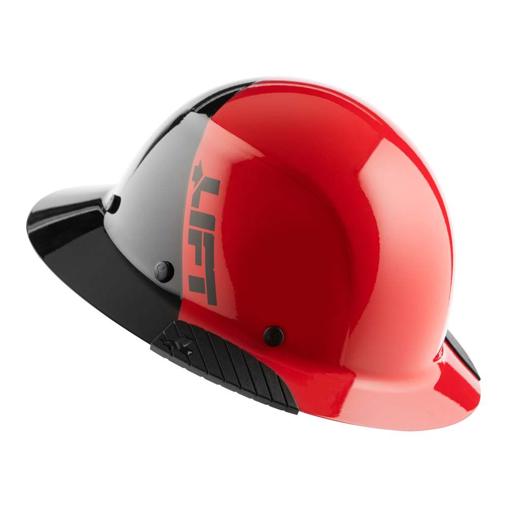 Lift Safety DAX Fifty/50 Full Brim Hard Hat Red Fiber Resin - Ascmtools