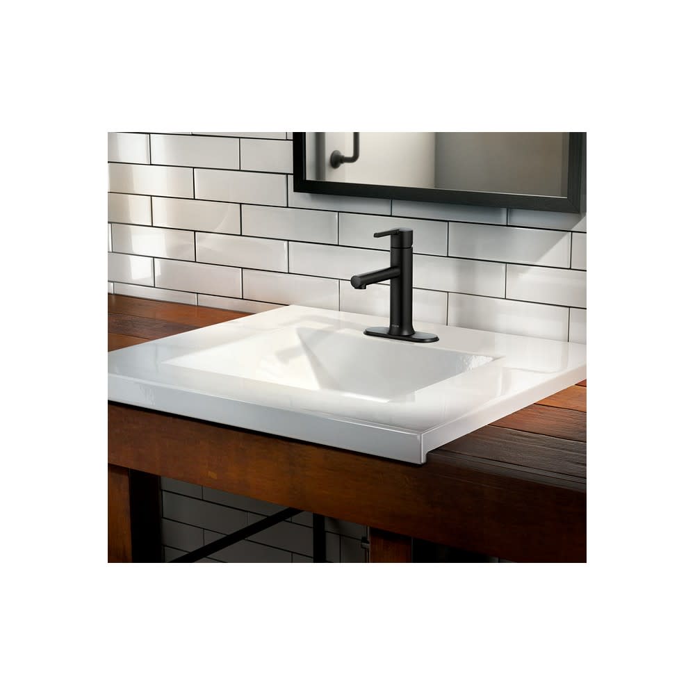 Moen Arlys Bathroom Faucet Black 1 Handle Low Arc Low Profile - Ascmtools