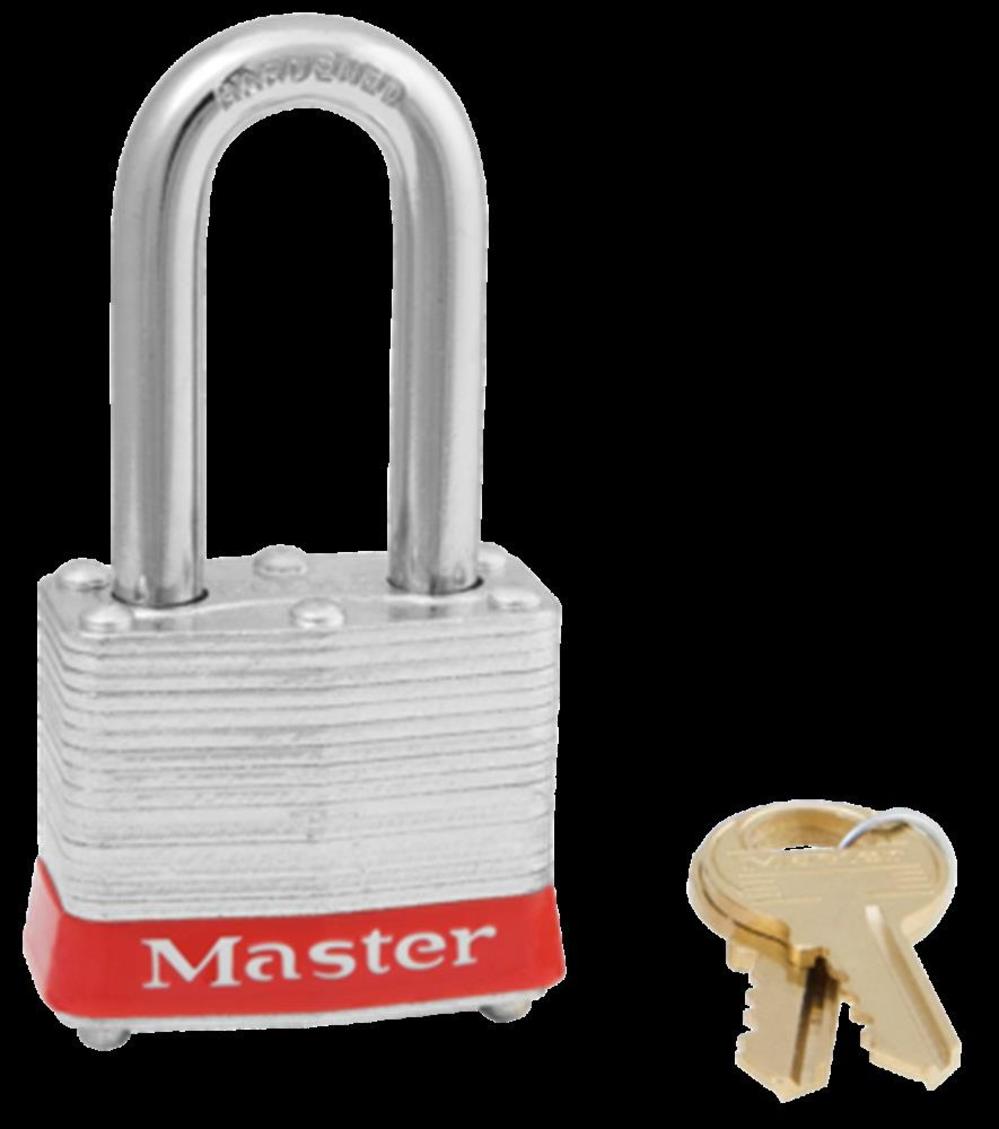 Master Lock #3 Long Shank Padlock with Red Bumper – 3LFRED - Ascmtools