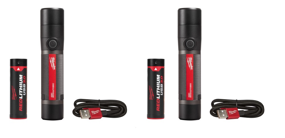 Milwaukee USB Rechargeable 800 Lumens Compact Flashlight Kit 2pk Bundle - Ascmtools
