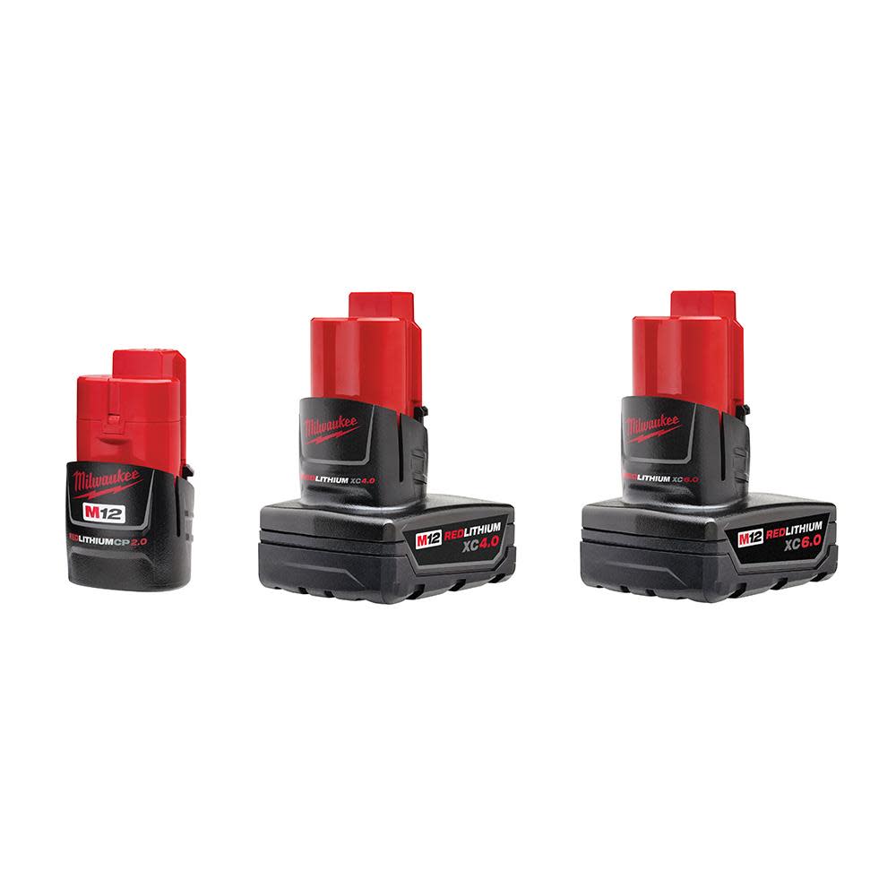 Milwaukee M12 REDLITHIUM Battery Kit 2 XC/1 CP 3pk - Ascmtools