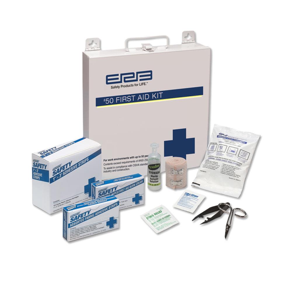 ERB 50 Person ANSI Premium First Aid Kit with Metal Case - Ascmtools