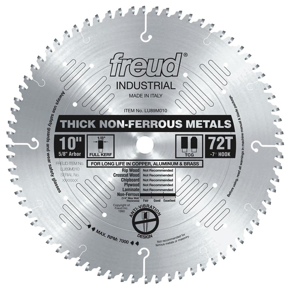Freud 10″ Thick Non-Ferrous Metal Blade - Ascmtools