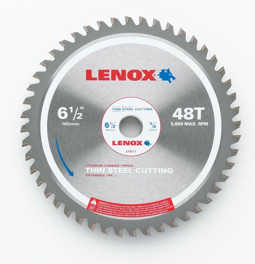 Lenox 6-1/2 In. (165 mm) 48 TPI Thin Steel Cutting Circular Saw Blade - Ascmtools