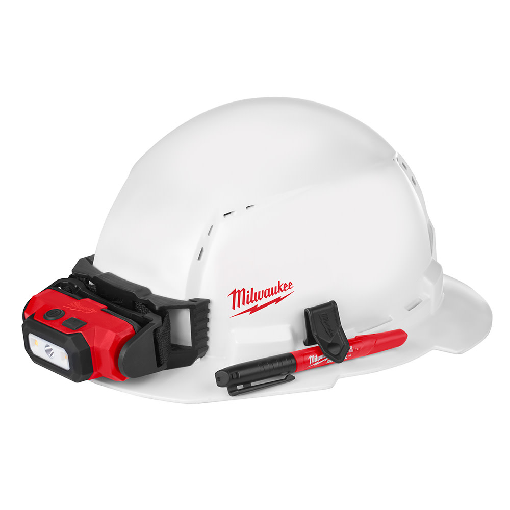 Milwaukee Full Brim Vented Hard Hat with BOLT Accessories Type 1 Class C Small Logo - Ascmtools