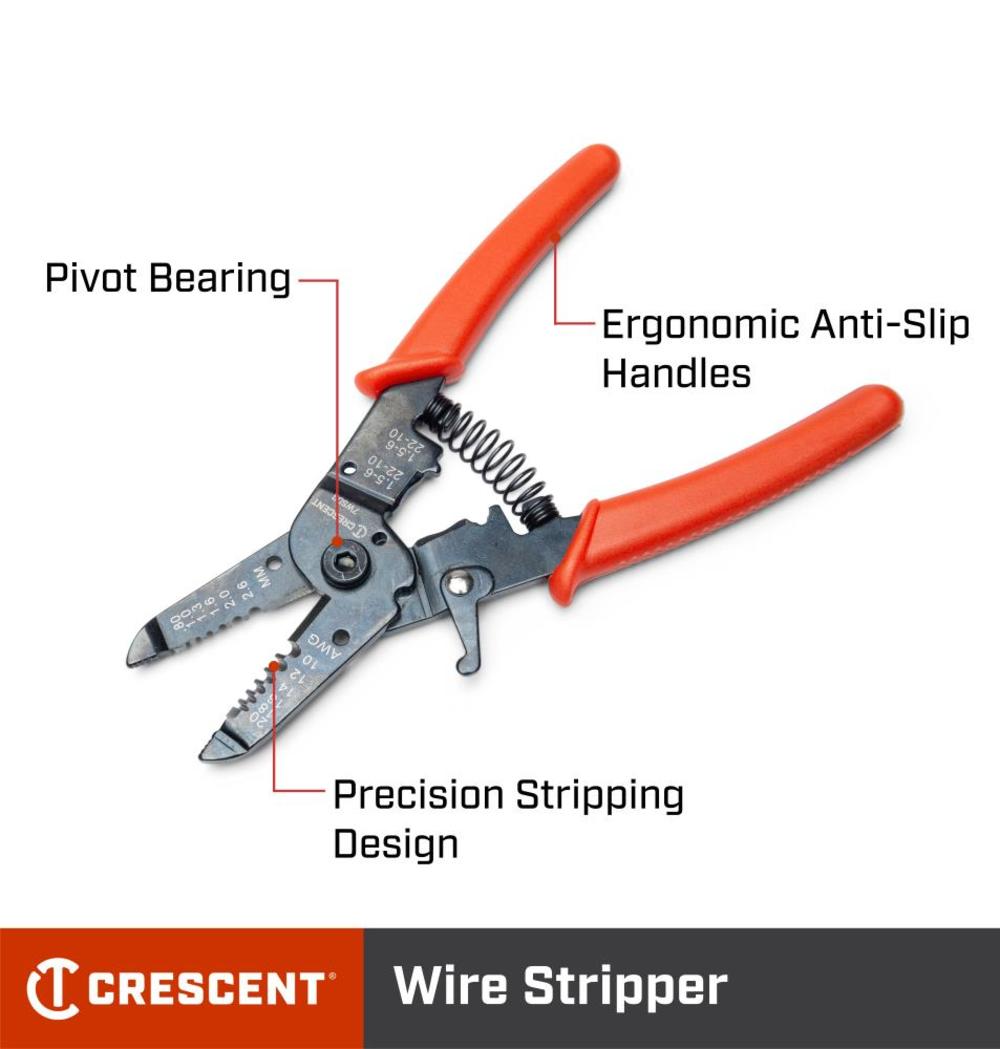 Crescent Plier 7″ Wire Stripper Dipped Grip - Ascmtools
