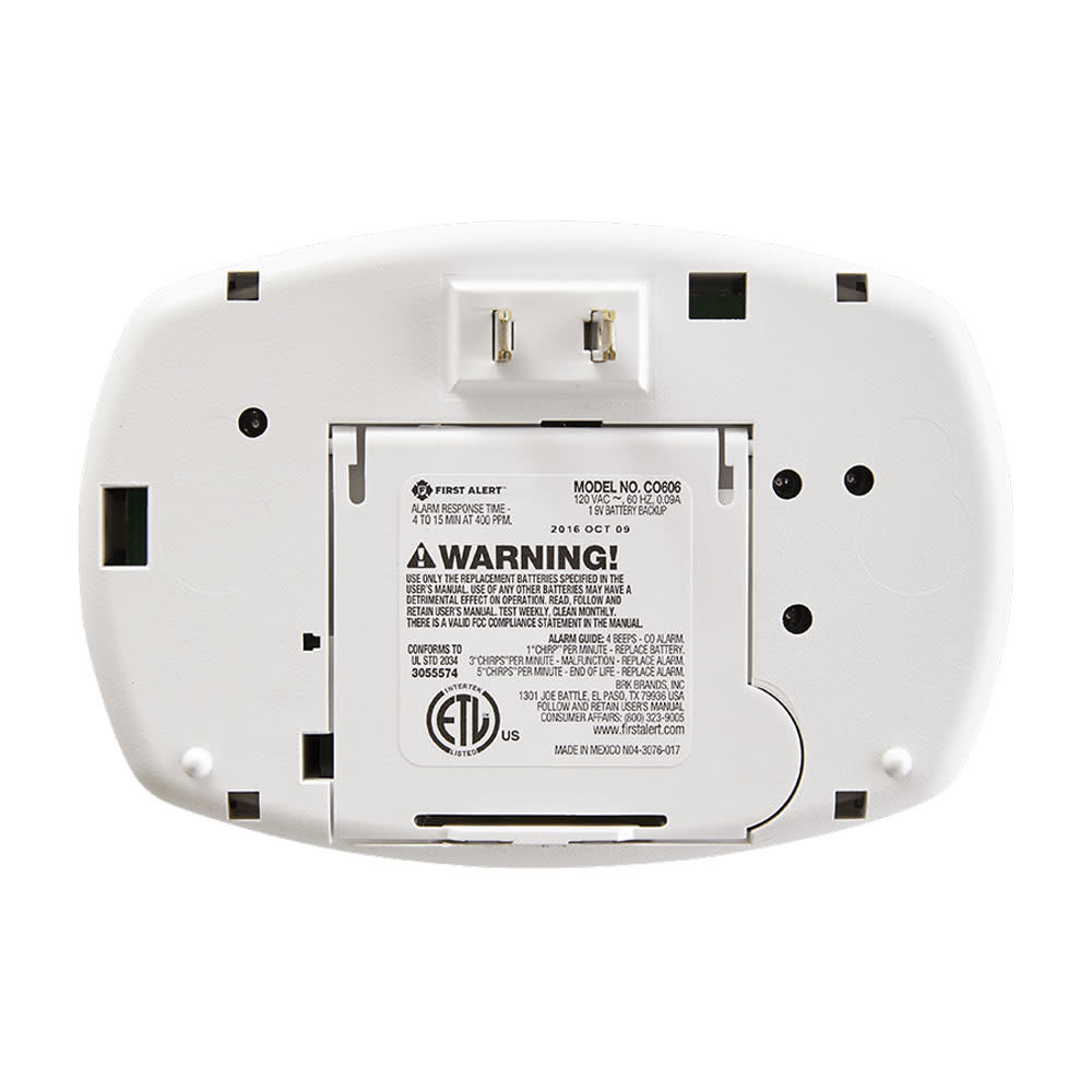 First Alert Carbon Monoxide Plug In Alarm with Battery Backup - Ascmtools