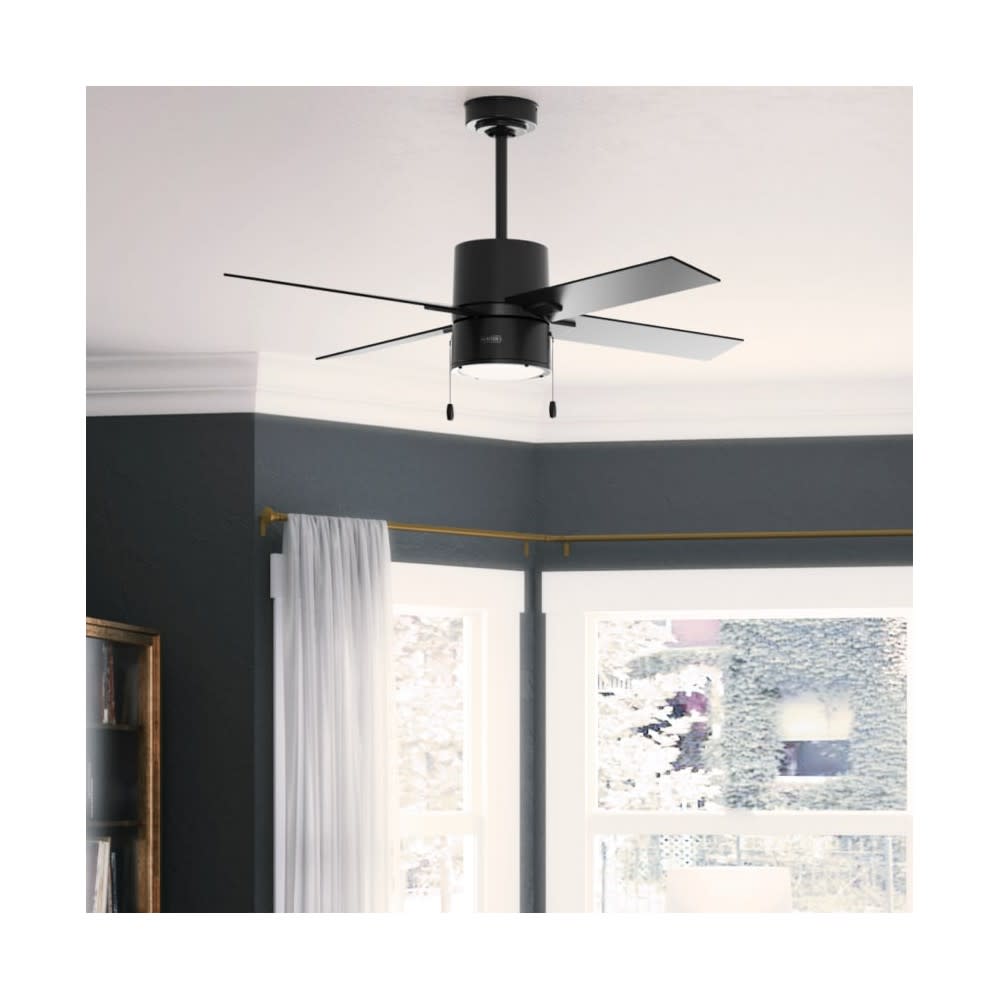 Hunter Fan Beck Ceiling Fan 52″ Matte Black/Greyed Walnut - Ascmtools