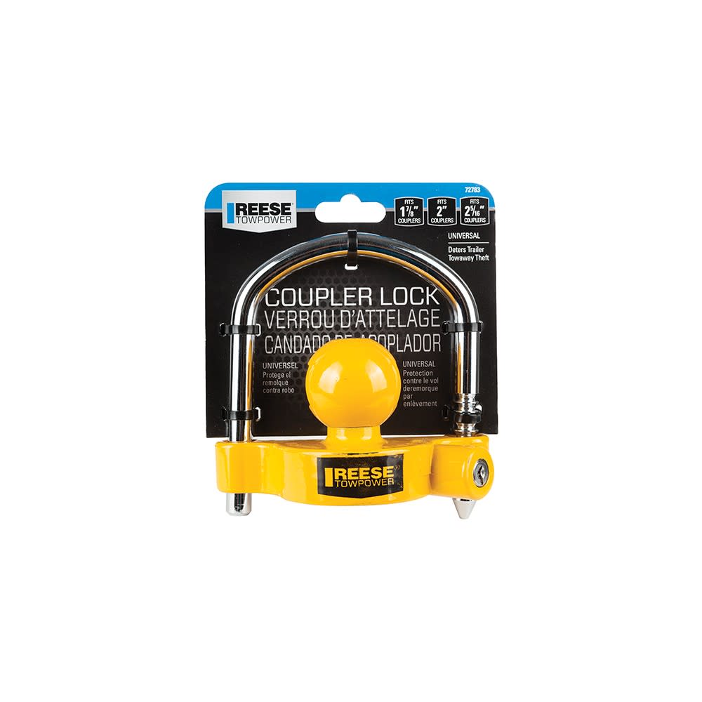 Reese Steel Universal Fit Trailer Coupler Lock with Two Keys - Ascmtools
