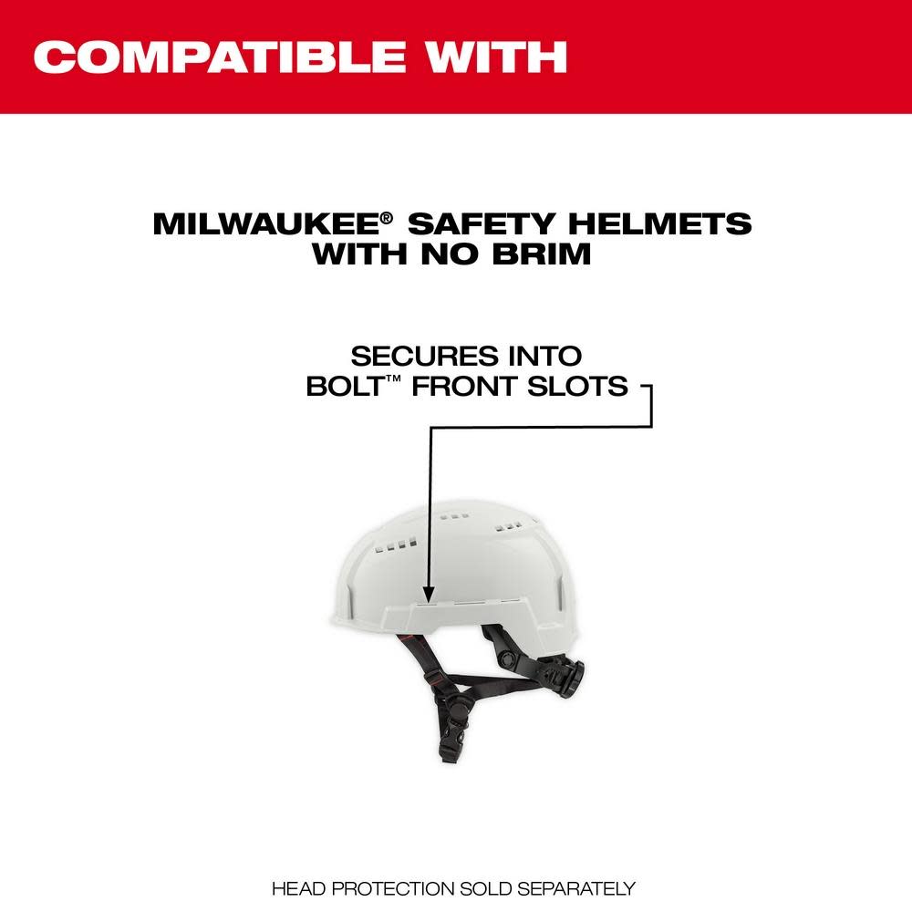 Milwaukee BOLT Full Face Shield Clear Dual Coat Lens Compatible with Safety Helmet No Brim - Ascmtools