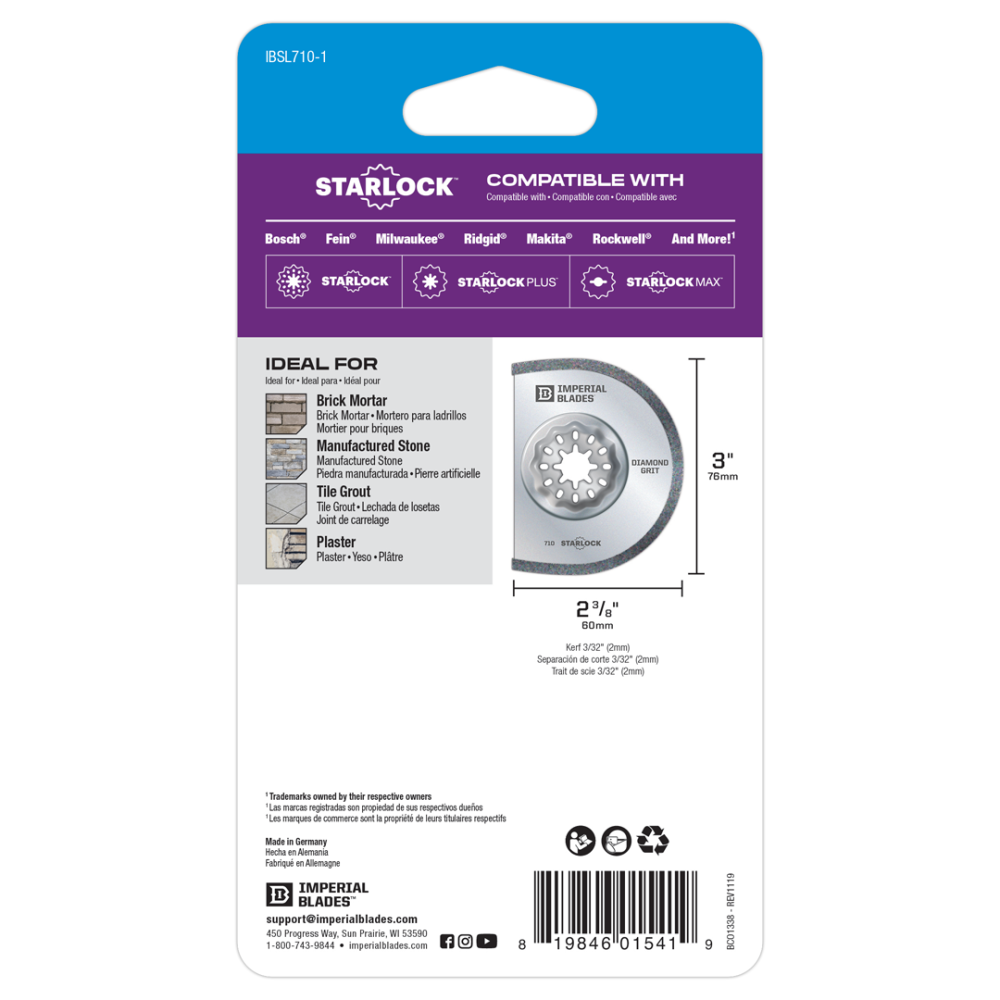 Imperial Blades Starlock 3″ Diamond Grit Segment Blade 1pc - Ascmtools