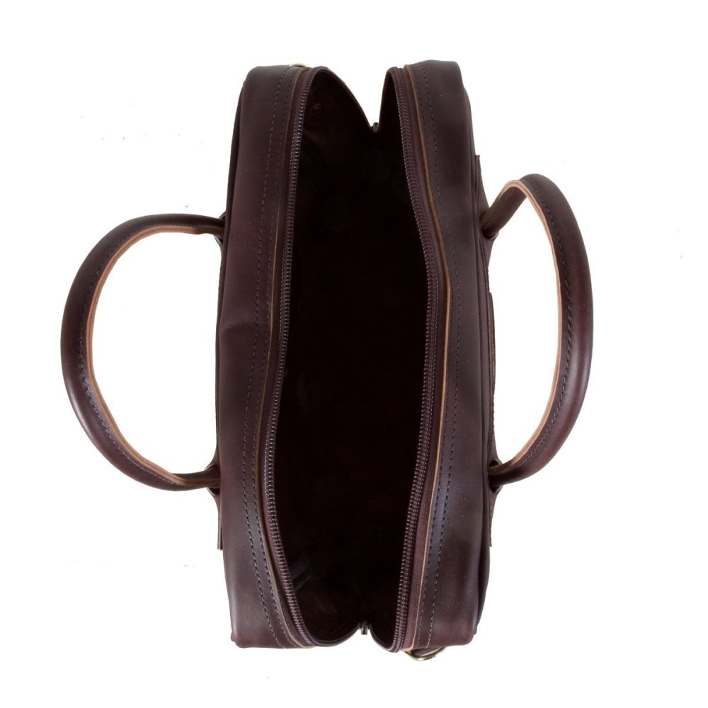 Duluth Pack 21 Liter Capacity Brown Builder’s Large Smooth Leather Briefcase - Ascmtools