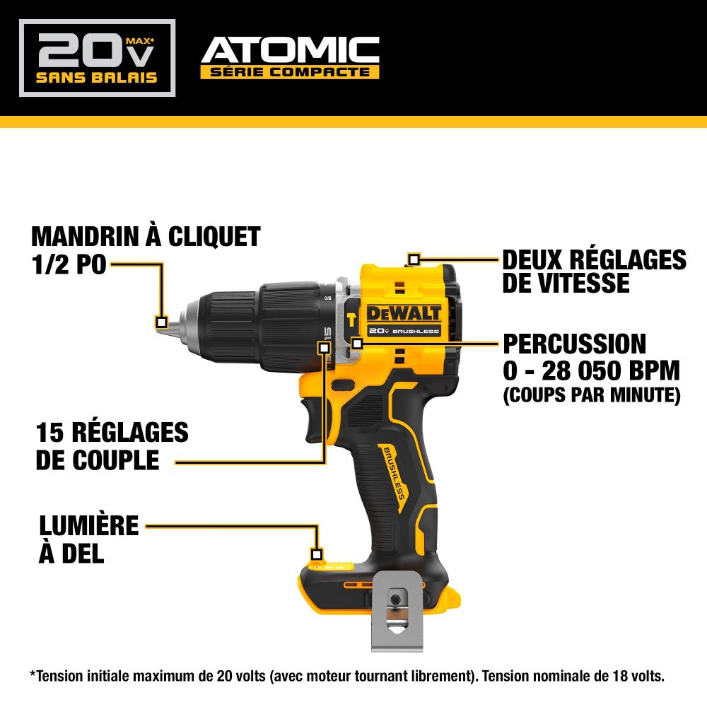 DEWALT 20V Max Compact Hammer Drill/Driver Bare Tool - Ascmtools