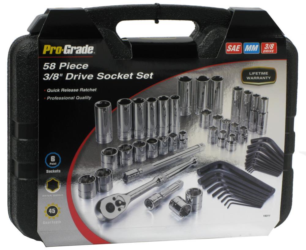 Allied International 58 pc. 3/8 In. Dr Socket Set - Ascmtools