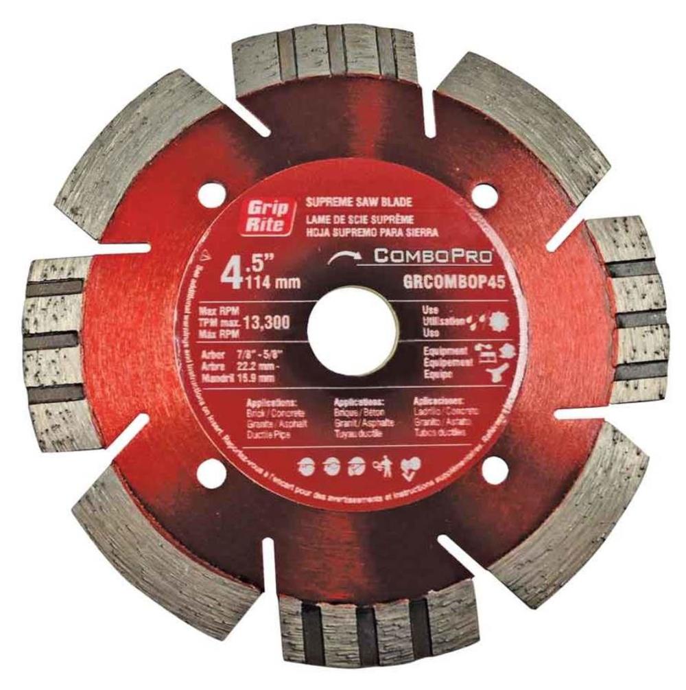 Grip Rite 4-1/2-in Wet or Dry Segmented Diamond Circular Saw Blade - Ascmtools