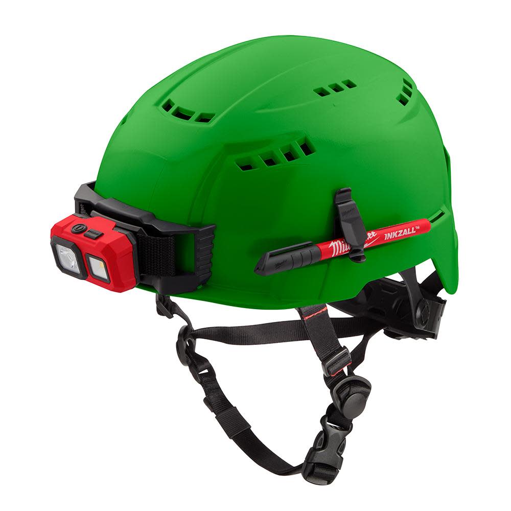 Milwaukee Green Vented Helmet with BOLT Class C - Ascmtools