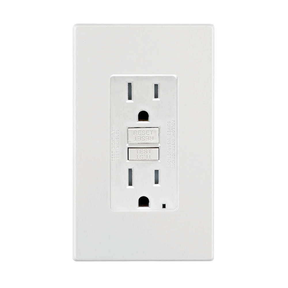 Leviton SmartlockPro GFCI Outlet 15A 125V White NEMA 5-15R - Ascmtools