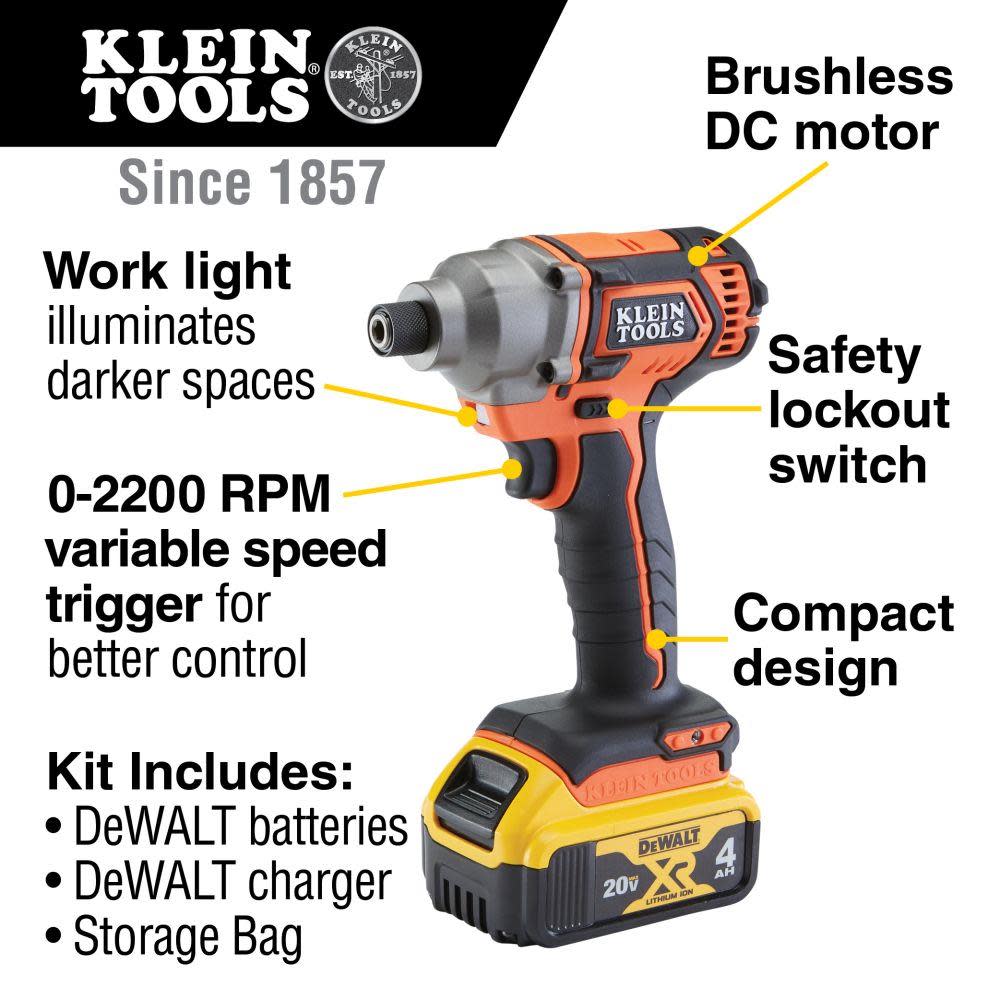 Klein Tools Compact Impact Driver Kit - Ascmtools
