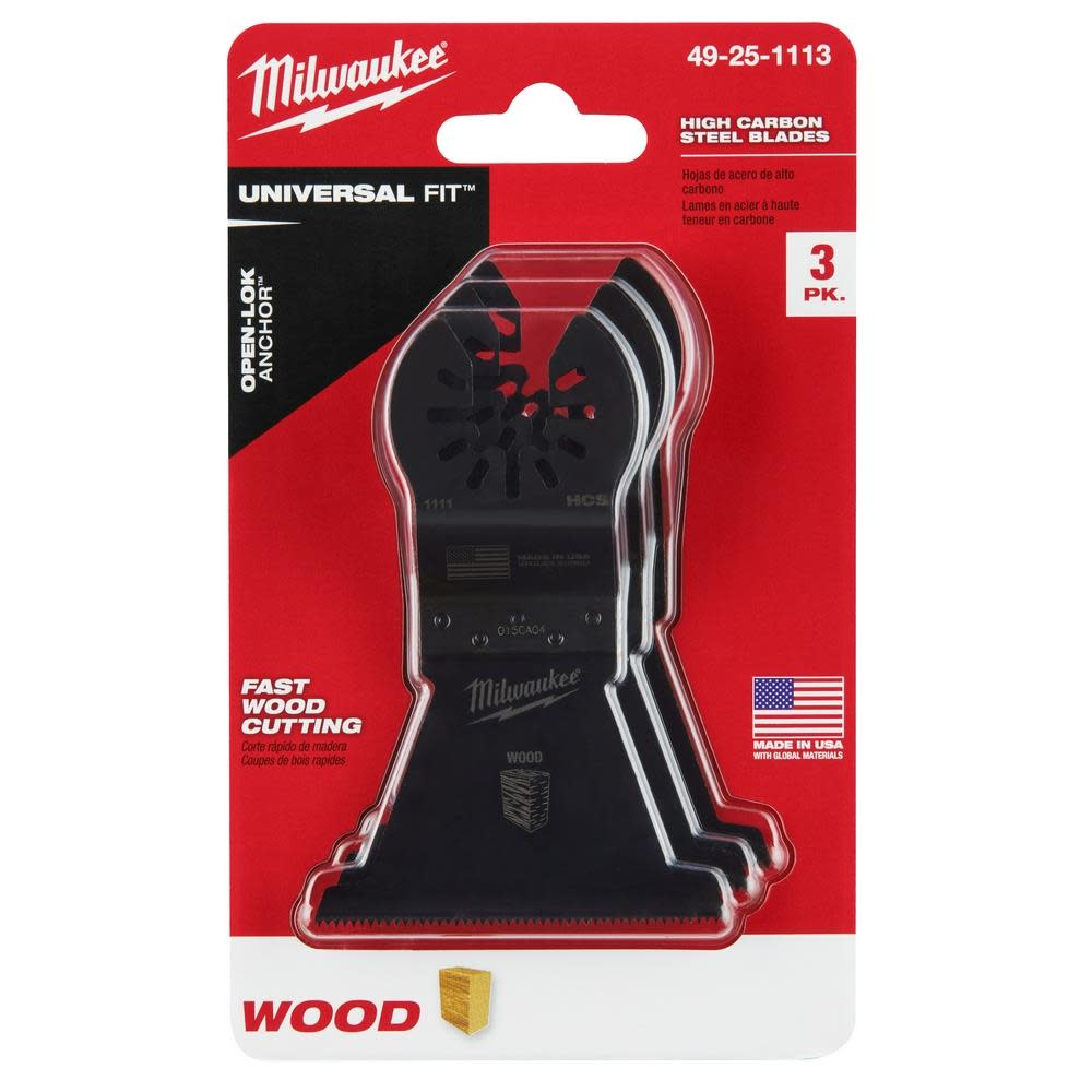 Milwaukee OPEN-LOK 2-1/2″ HCS WOOD BLADES 3PK - Ascmtools