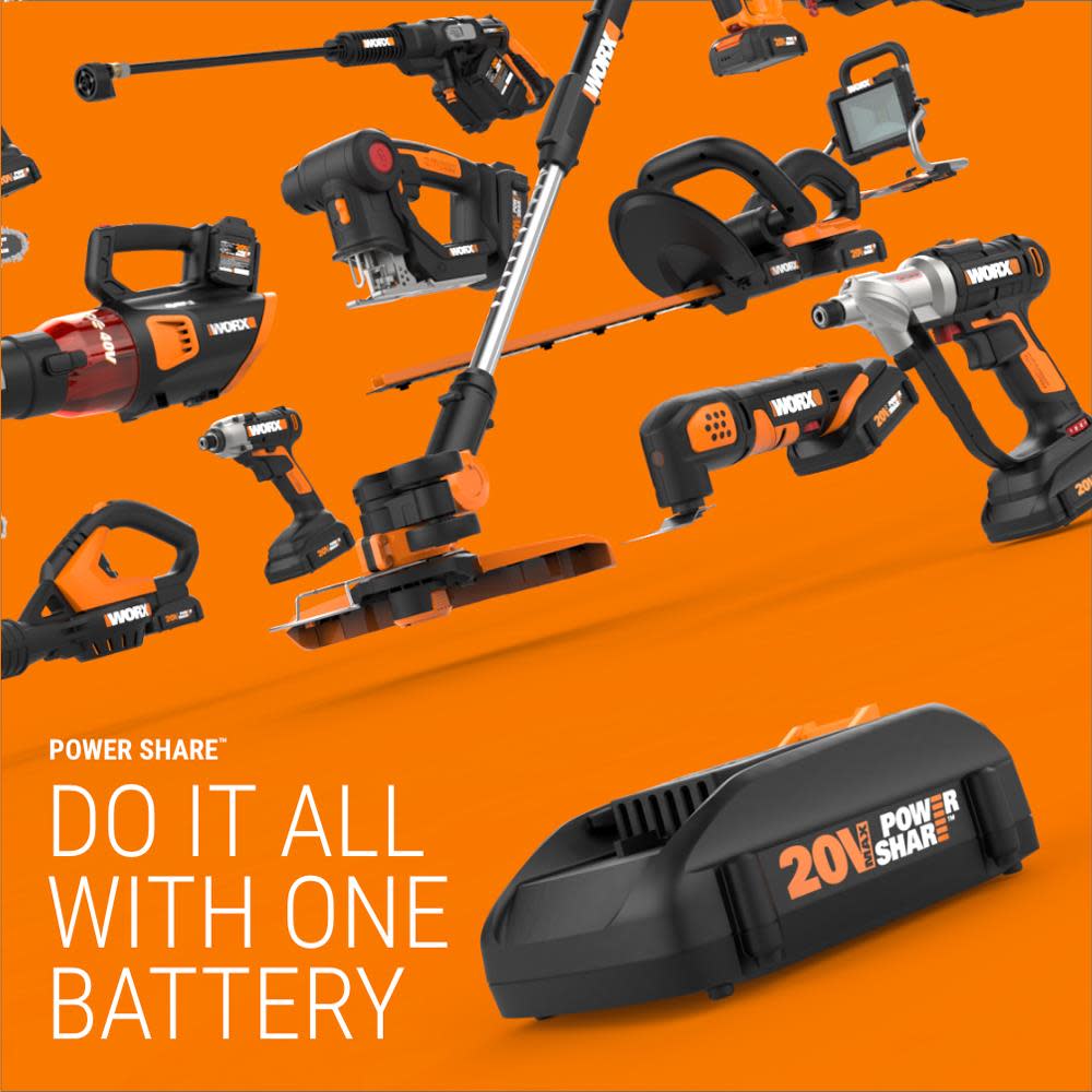 Worx POWER SHARE 20-Volt 4.0Ah Battery - Ascmtools