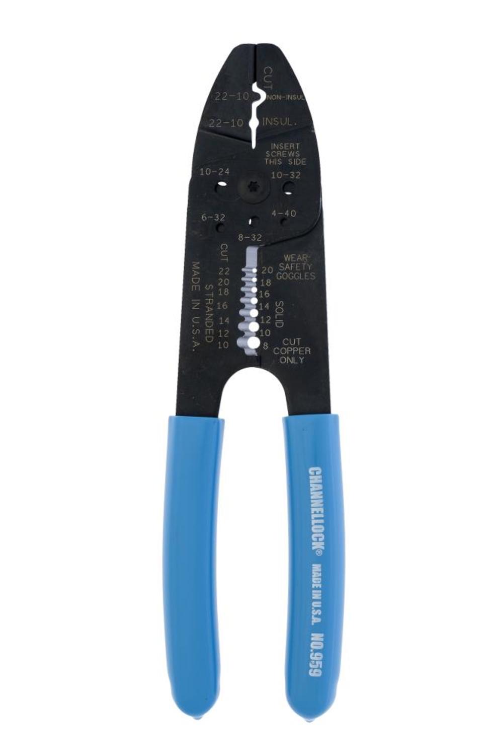 Channellock 8-1/4In Wiring Tool Wire Stripper Crimping Tool - Ascmtools