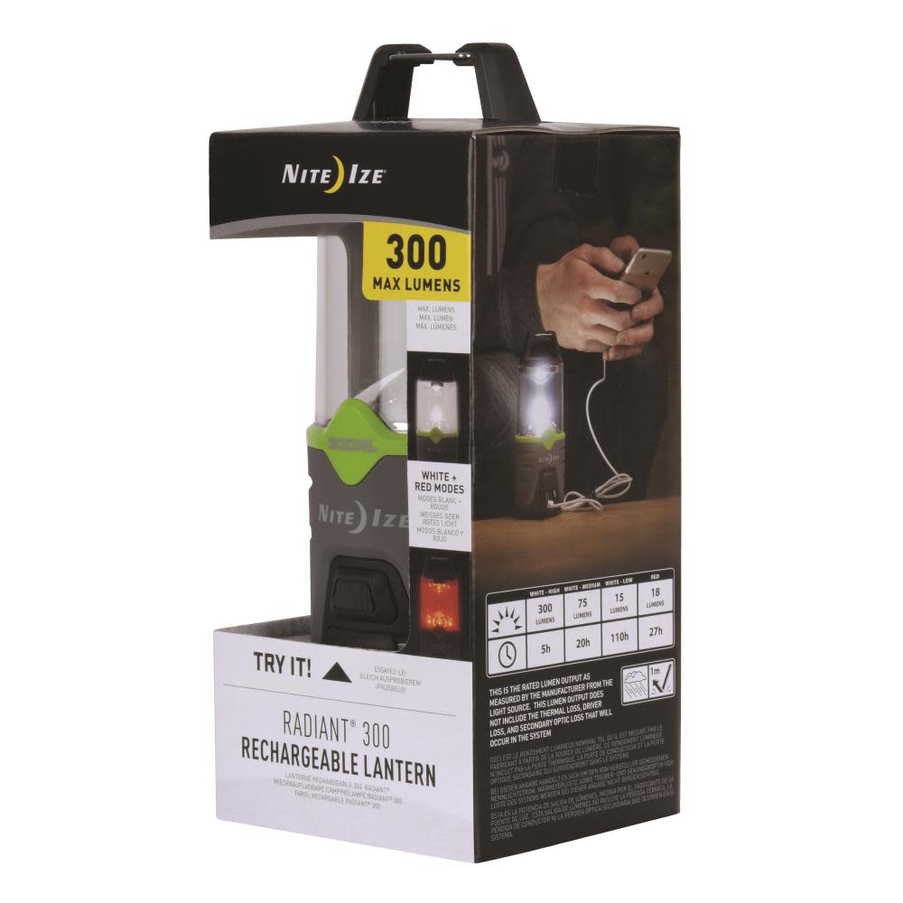 Nite Ize Radiant 300 Rechargeable Lantern – R300RL-17-R8 - Ascmtools