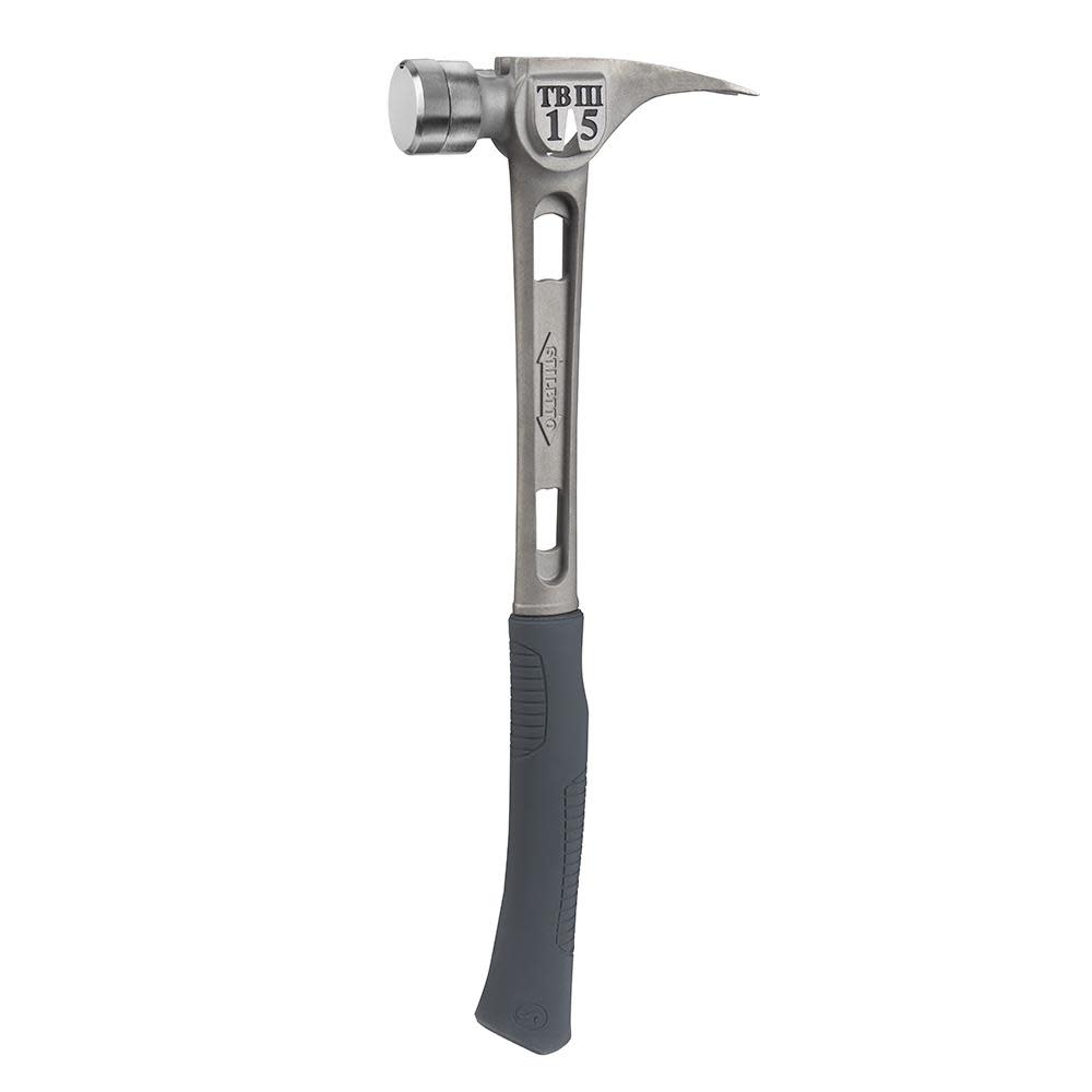 Stiletto 15 oz Ti-Bone III Titanium Hammer with Smooth Face and Curved Handle - Ascmtools