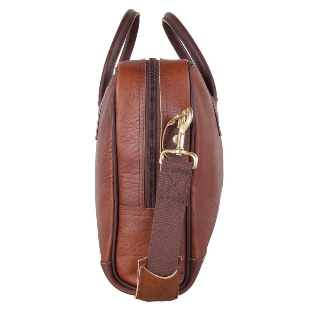 Duluth Pack 21 Liter Capacity Brown Builder’s Large Bison Leather Briefcase - Ascmtools