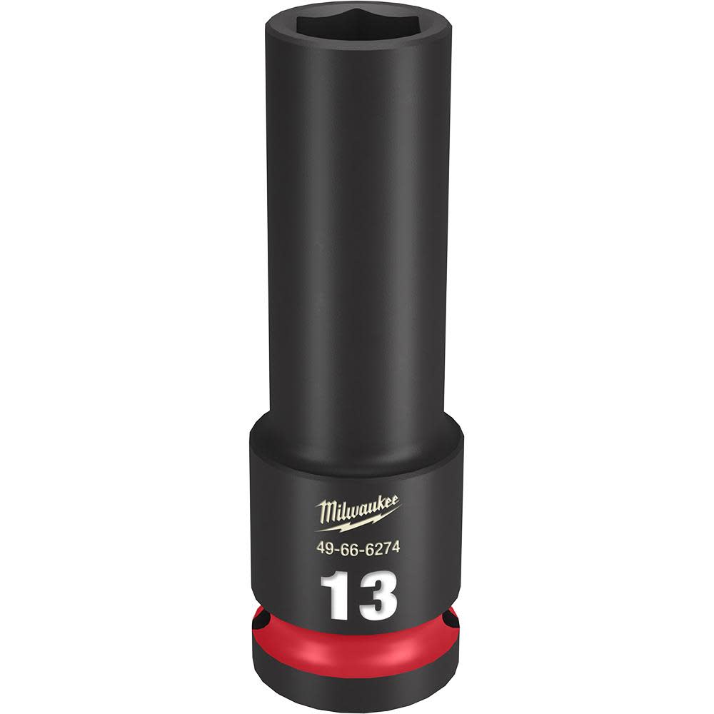Milwaukee SHOCKWAVE Impact Duty Socket 1/2″ Drive 13MM Deep 6 Point - Ascmtools