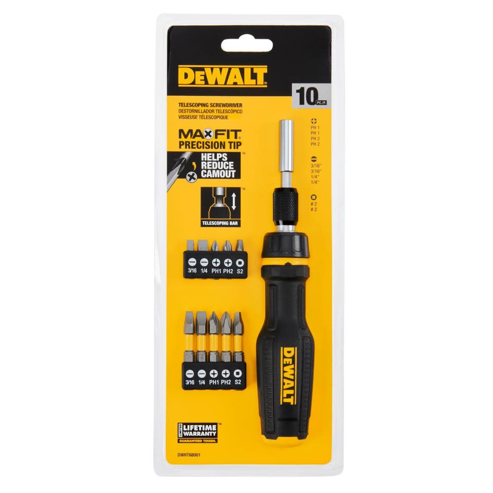DEWALT MAXFIT Screwdriver Telescoping Multi Bit 10pc - Ascmtools
