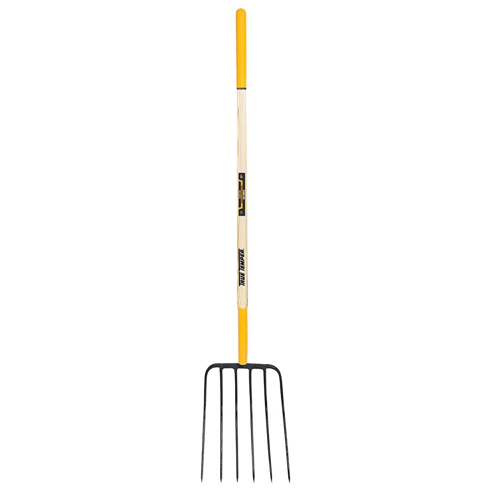 Ames 6-Tine Manure Fork with Cushion End Grip-on Hardwood Handle - Ascmtools