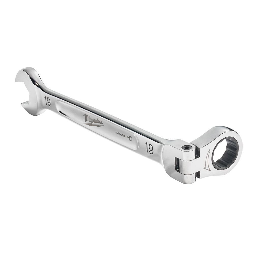 Milwaukee Combination Wrench Flex Head Ratcheting 19mm - Ascmtools