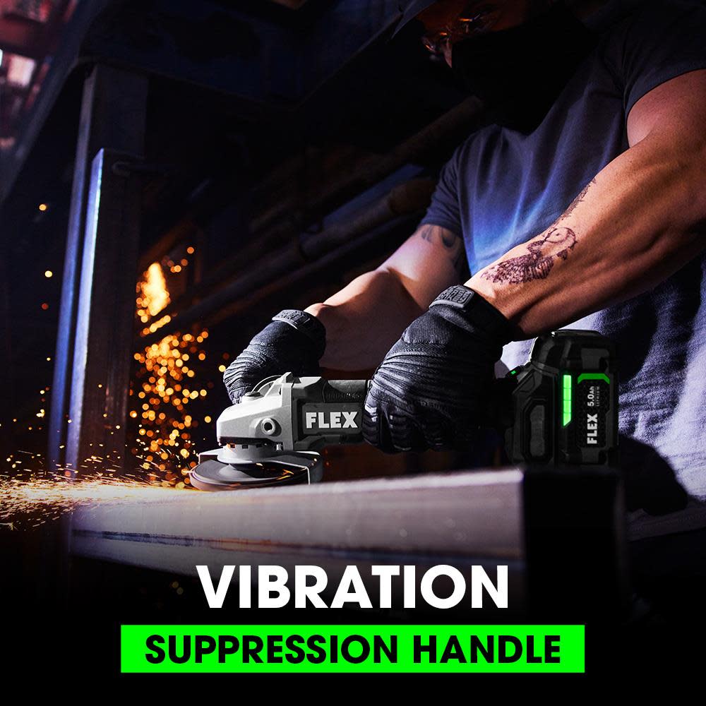 FLEX 24V 5-IN. VARIABLE SPEED ANGLE GRINDER WITH PADDLE SWITCH KIT - Ascmtools