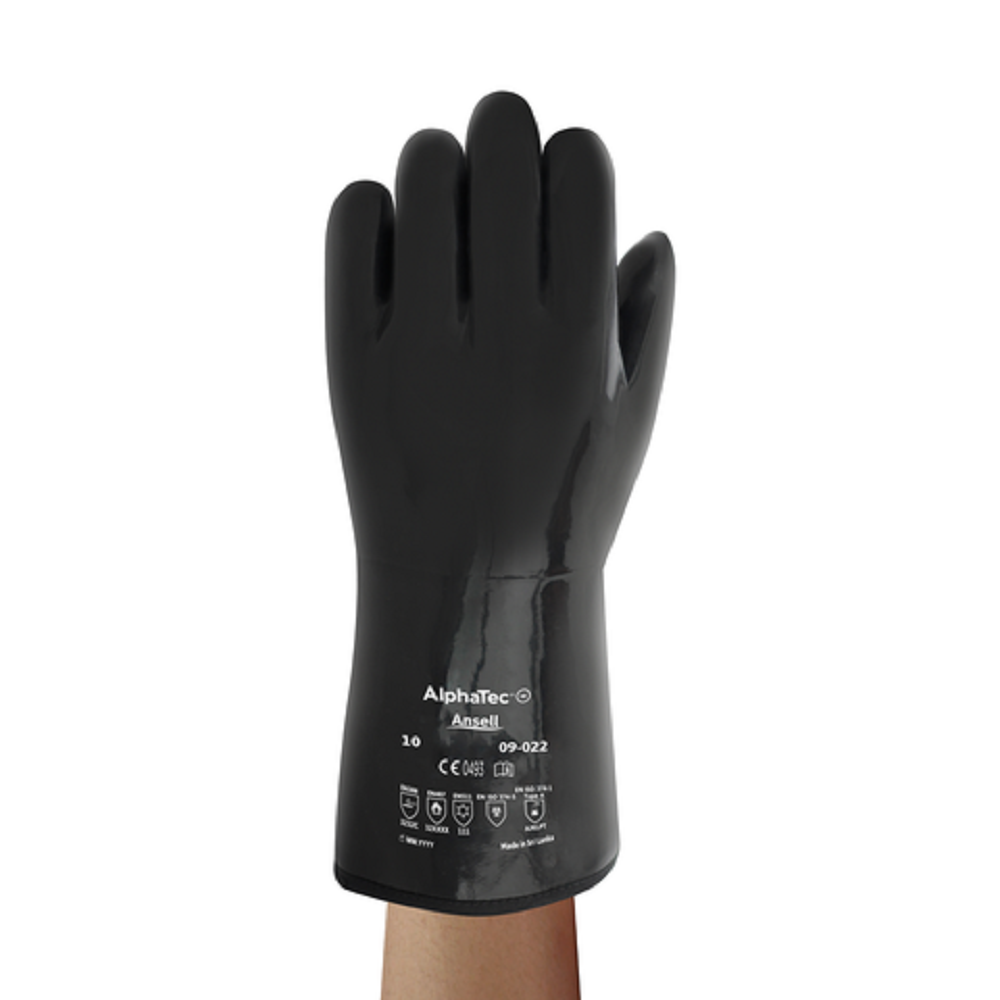 Ansell Protective Products AlphaTec X-Large Black Gauntlet Chemical Resistant Gloves - Ascmtools