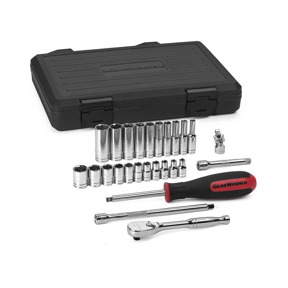GEARWRENCH 26 Pc 1/4″ Drive 6 Point Standard SAE Mechanics Tool Set - Ascmtools